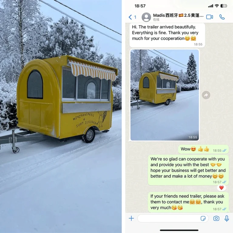 2.5M Vintage Arc Style Yellow Ice Cream Food Truck Side Positive review pictures