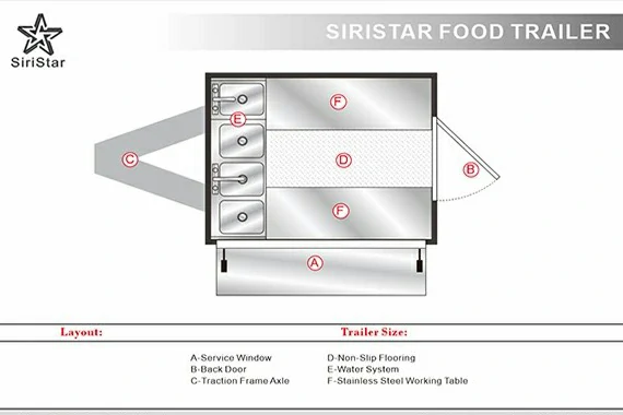 8.2ft Single Axle Arched Food Trailer 3D