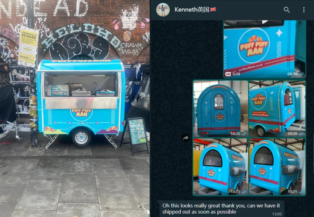 puff mini food trailer Customer feedback images